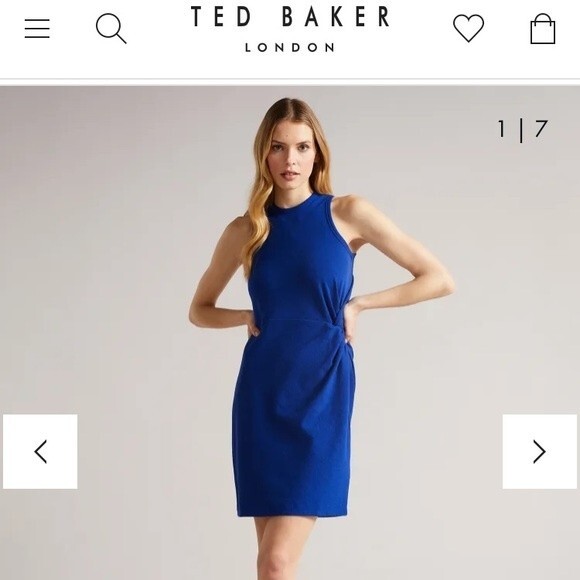 Ted Baker London Dresses & Skirts - Ted Baker knot front royal blue jersey dress. Ted size 2 which is US size 6.